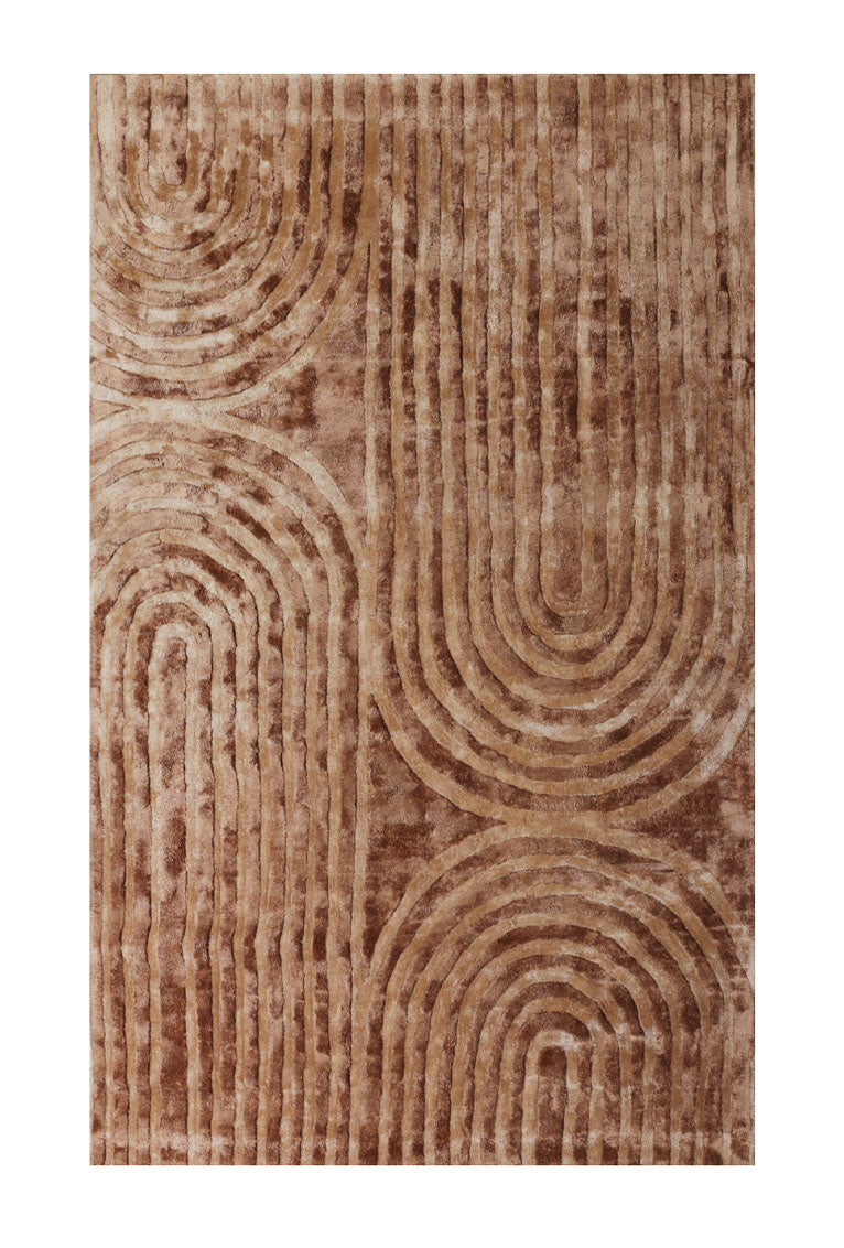 Cove Brown Bamboo Silk 5x8 feet Rectangle Rug - I MEAN DESIGN