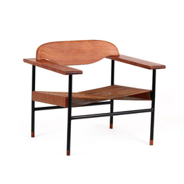 Cross Weave Lounge Chair - Leather