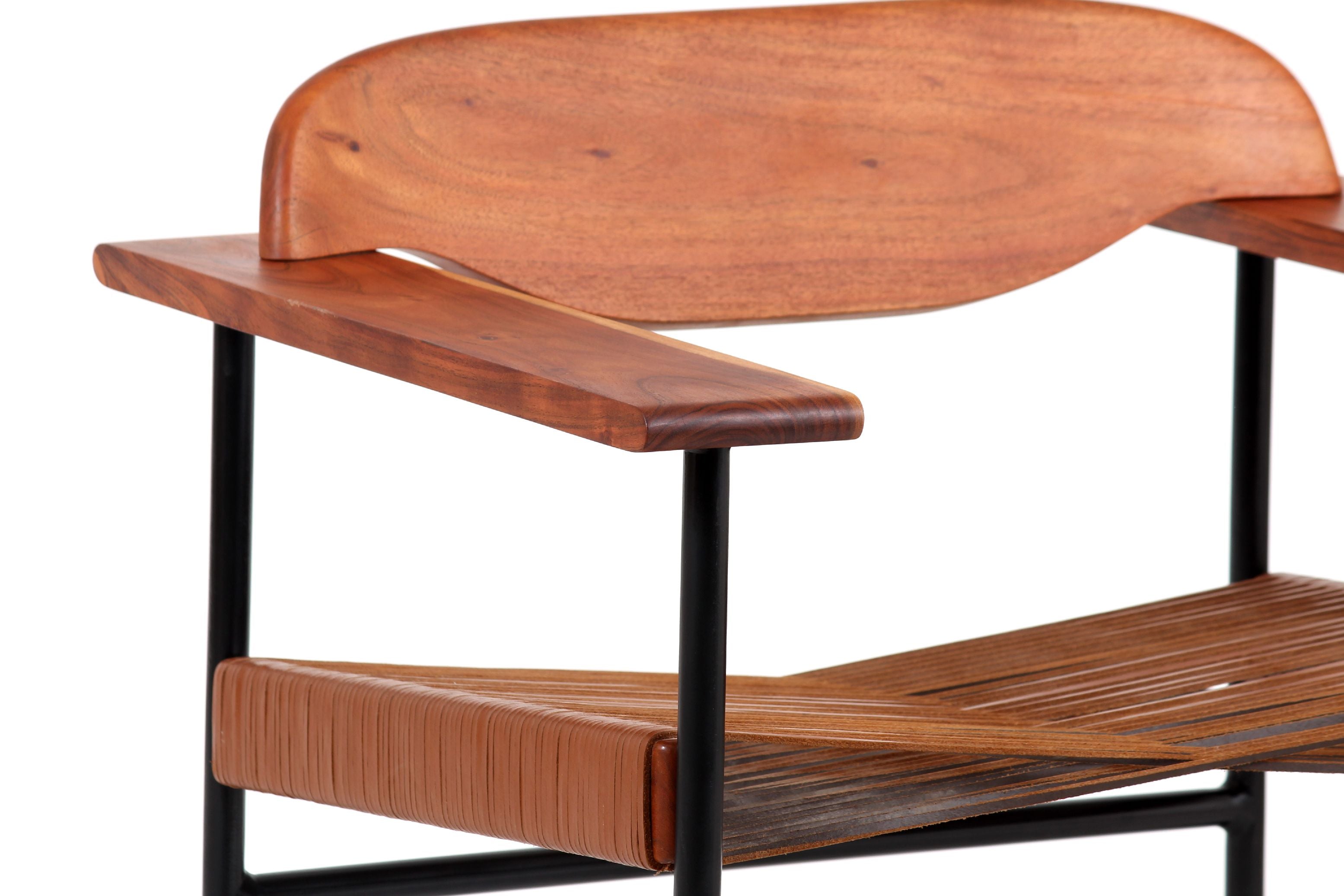 Cross Weave Lounge Chair - Leather