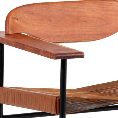 Cross Weave Lounge Chair - Leather