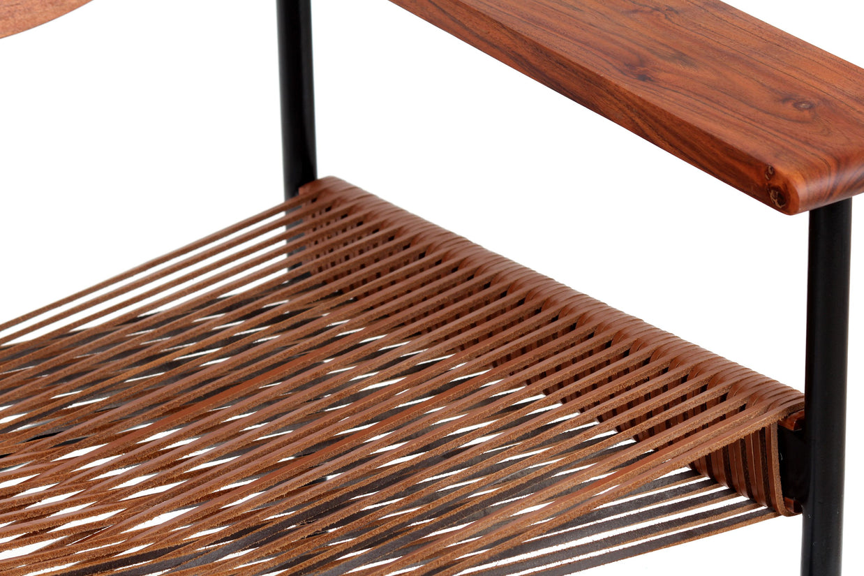 Cross Weave Lounge Chair - Leather