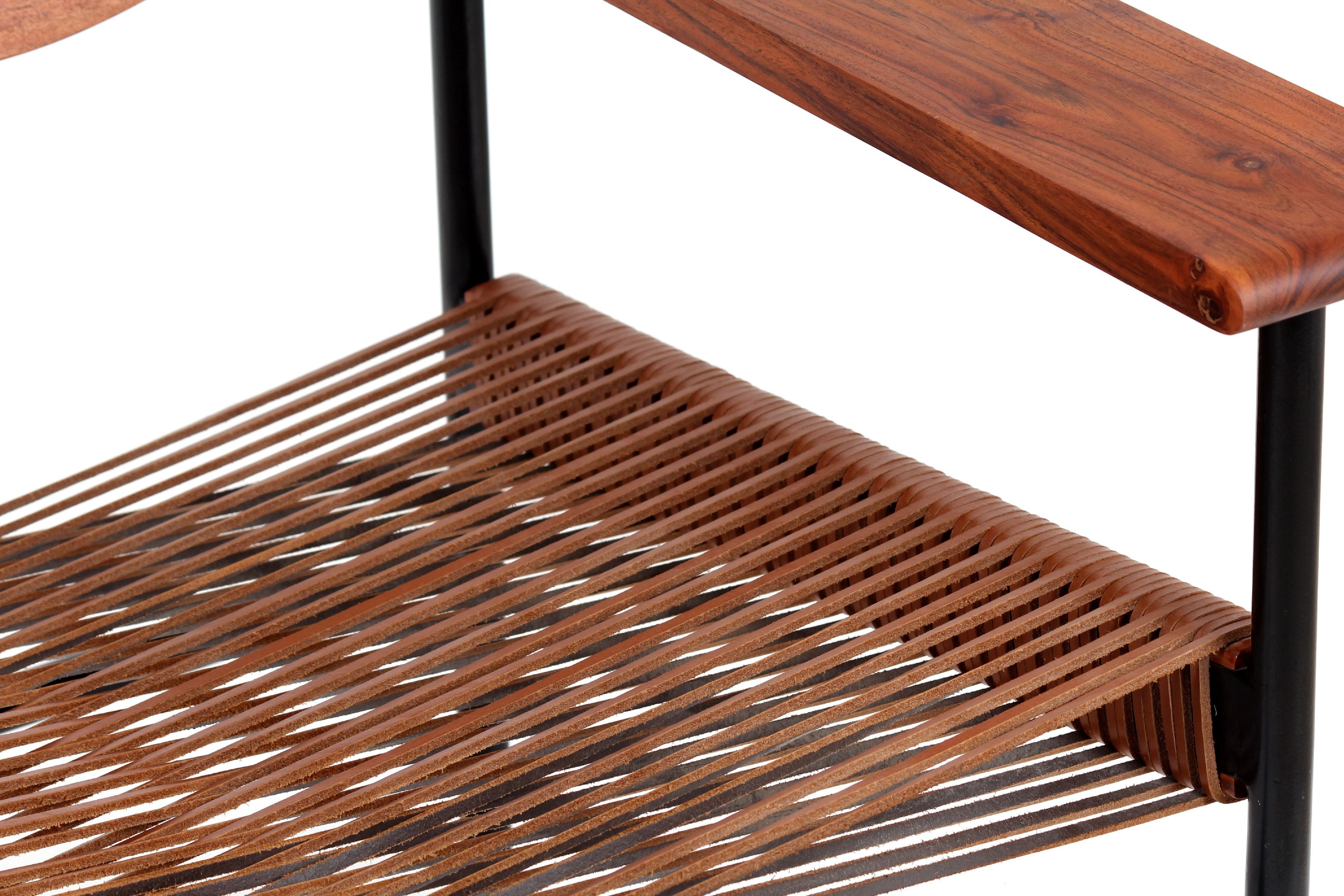 Cross Weave Lounge Chair - Leather