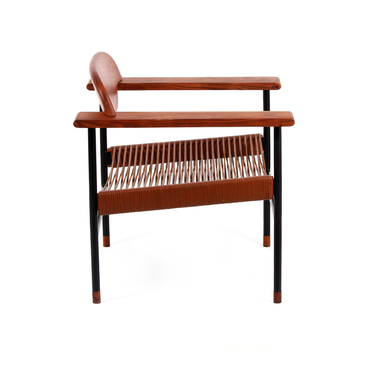 Cross Weave Lounge Chair - Leather