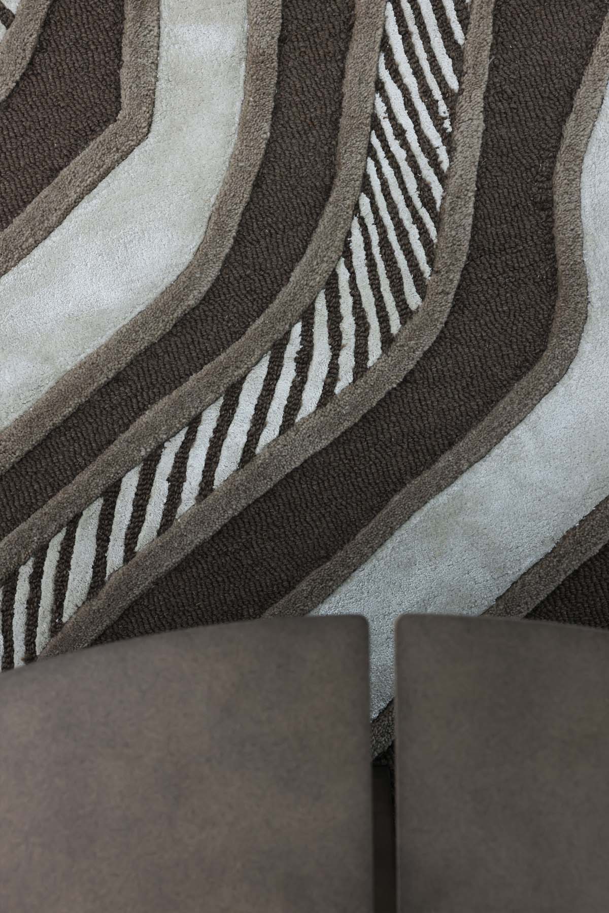 Stream Multicolour Wool Viscose 6x9 feet Rectangle Rug - I MEAN DESIGN