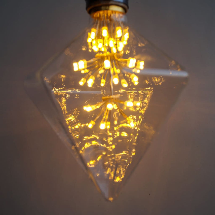D120 Diamond Shape LED Starry Light Filament Bulb - The Black Steel