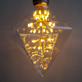 D120 Diamond Shape LED Starry Light Filament Bulb - The Black Steel