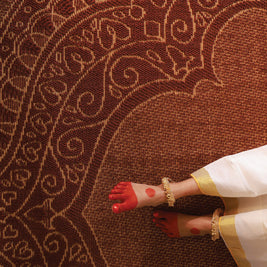 Dharpana Maroon & Gold Sisal 6x9 feet Rectangle Rug - I MEAN DESIGN