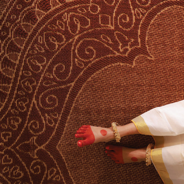 Dharpana Maroon & Gold Sisal 6x9 feet Rectangle Rug - I MEAN DESIGN