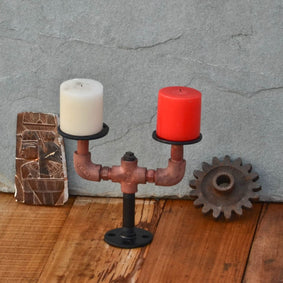 Dine-in Industrial Candle Holder - The Black Steel