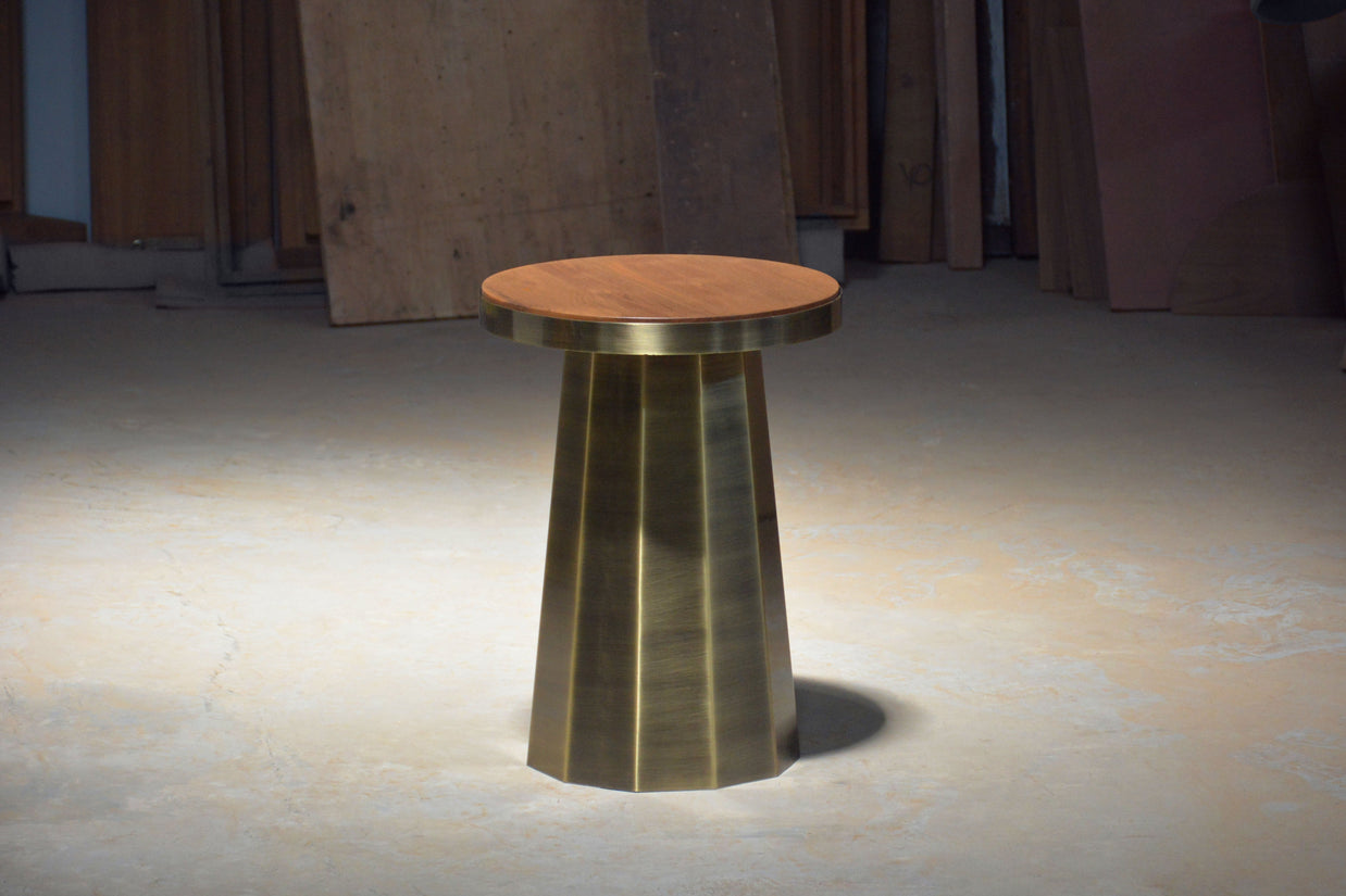 Slip Side Table Antique Brass