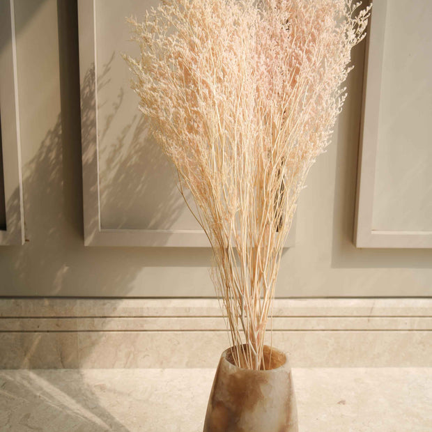Dual Colour Limonium Dried Flowers | White Peach Vase Decor