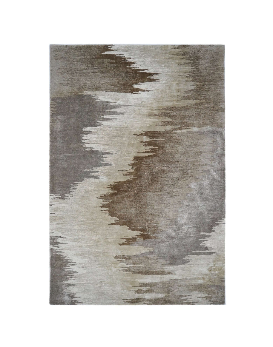 D U N E luxury modern rug by Cherom - a stunning beige and grey abstract design, perfect for contemporary spaces.
