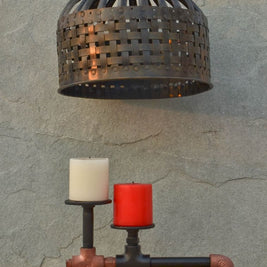 Duo Circuit Candle Holder - The Black Steel