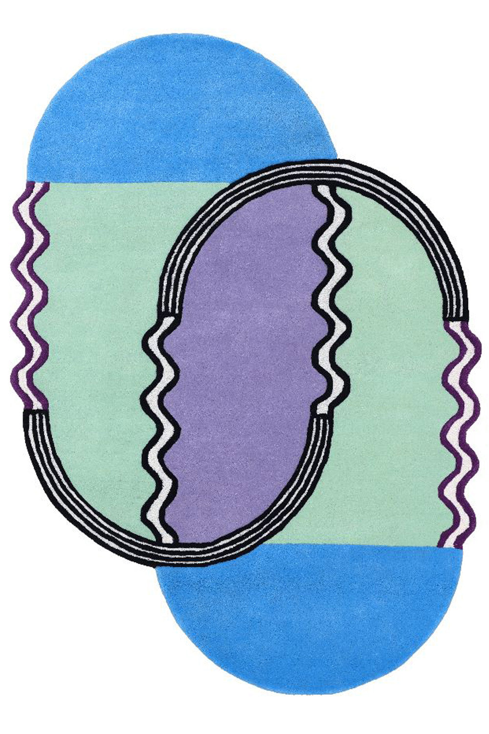 Duo Multicolour Wool 6.6x4.6 feet Irregular Rug - I MEAN DESIGN