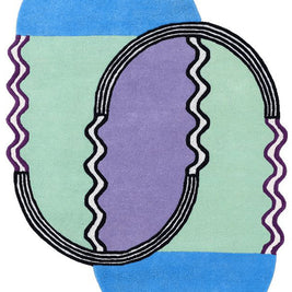 Duo Multicolour Wool 6.6x4.6 feet Irregular Rug - I MEAN DESIGN