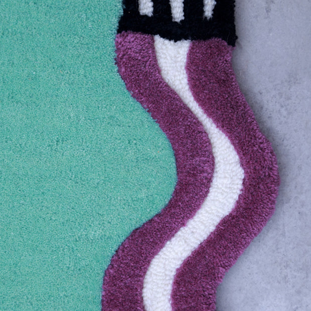 Duo Multicolour Wool 6.6x4.6 feet Irregular Rug - I MEAN DESIGN