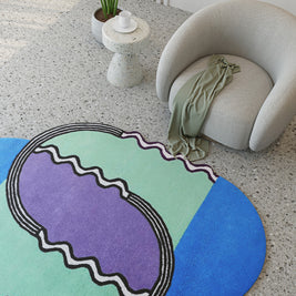 Duo Multicolour Wool 6.6x4.6 feet Irregular Rug - I MEAN DESIGN