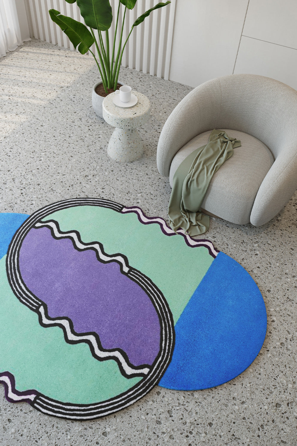 Duo Multicolour Wool 6.6x4.6 feet Irregular Rug - I MEAN DESIGN