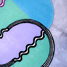 Duo Multicolour Wool 6.6x4.6 feet Irregular Rug - I MEAN DESIGN