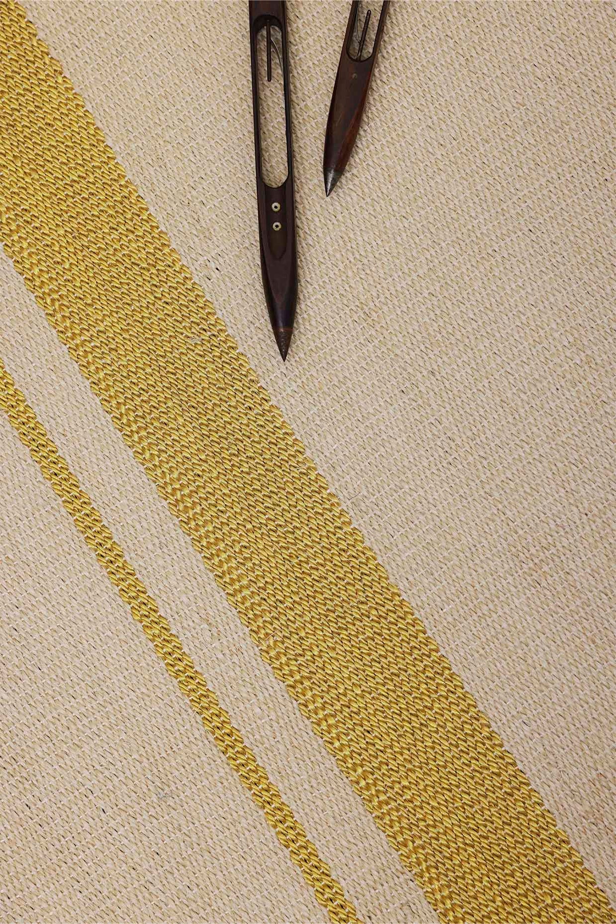 Chingam White & Gold Sisal 5x8 feet Rectangle Rug - I MEAN DESIGN