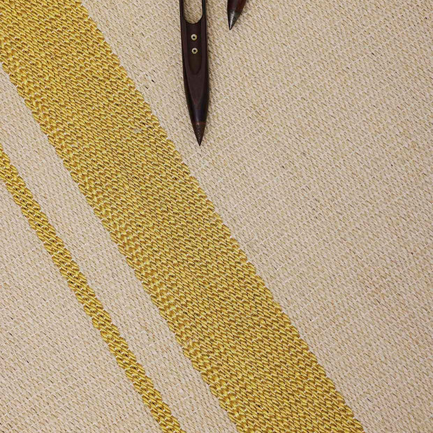 Chingam White & Gold Sisal 5x8 feet Rectangle Rug - I MEAN DESIGN