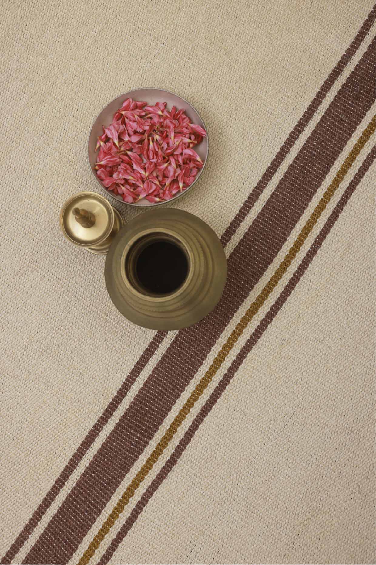 Makaram White & Brown Sisal 5x8 feet Rectangle Rug - I MEAN DESIGN