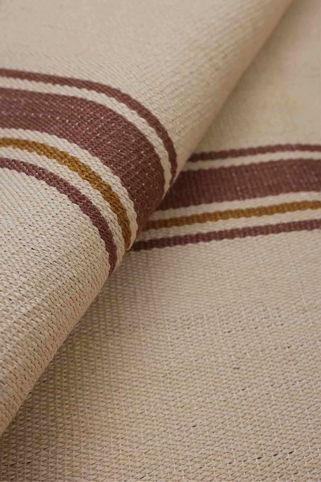 Makaram White & Brown Sisal 5x8 feet Rectangle Rug - I MEAN DESIGN