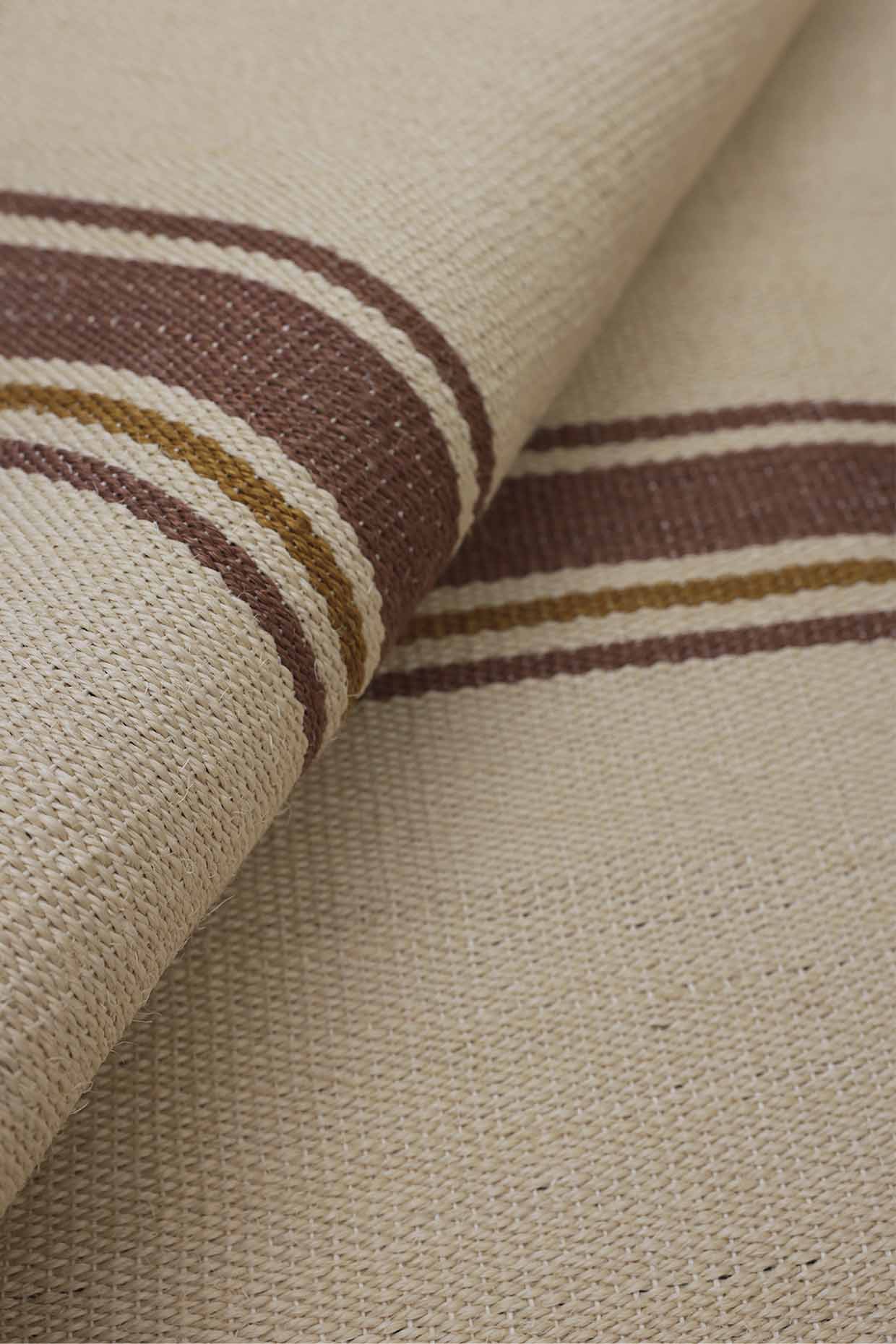 Makaram White & Brown Sisal 5x8 feet Rectangle Rug - I MEAN DESIGN