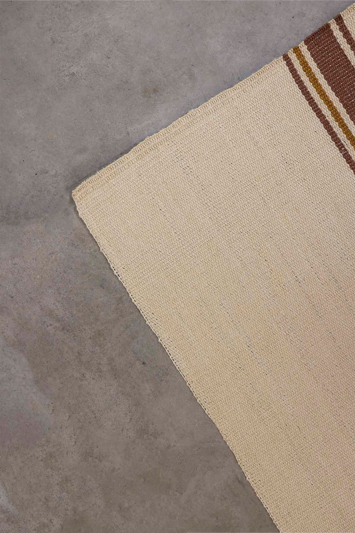 Makaram White Brown & Gold Sisal 6x9 feet Rectangle Rug - I MEAN DESIGN