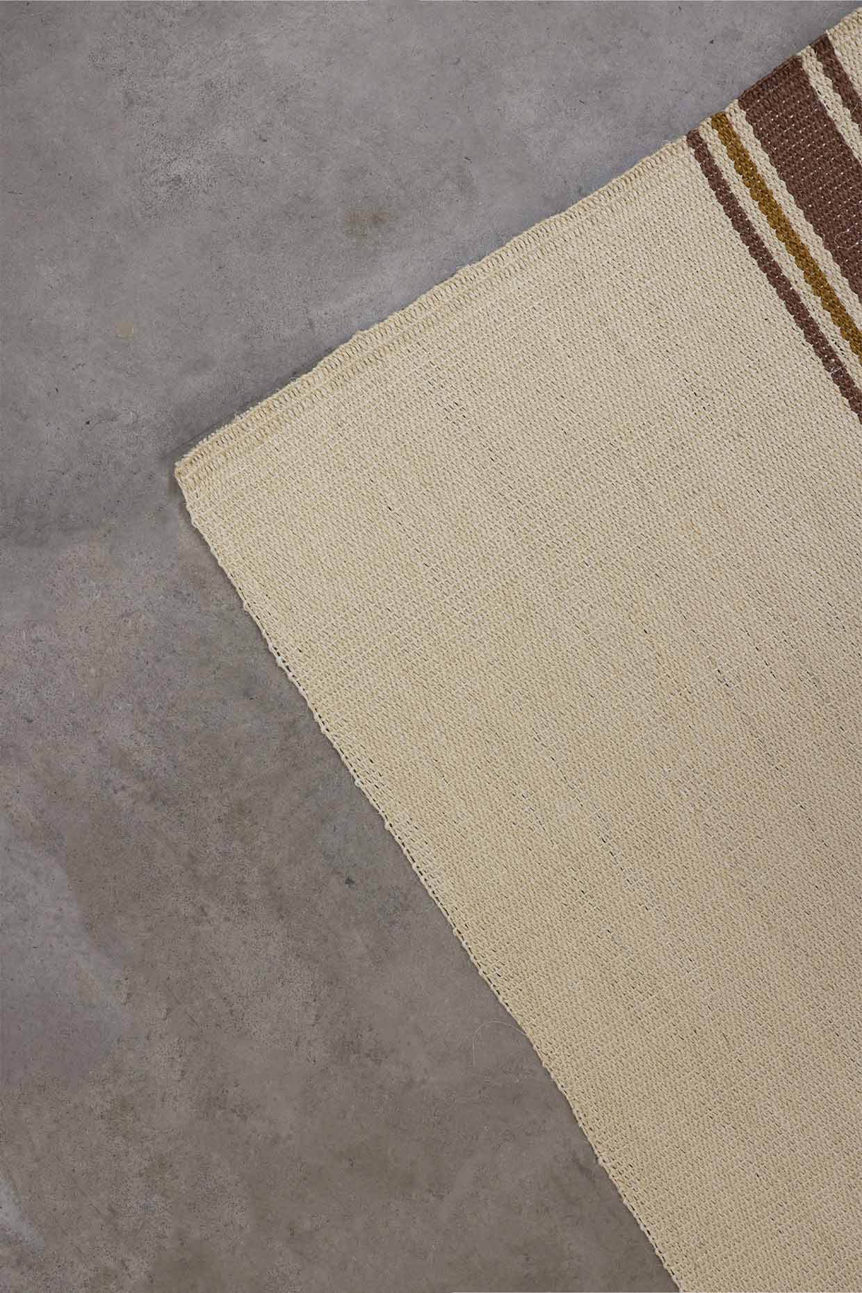 Makaram White Brown & Gold Sisal 6x9 feet Rectangle Rug - I MEAN DESIGN