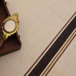 Meenam White & Brown Sisal 5x8 feet Rectangle Rug - I MEAN DESIGN