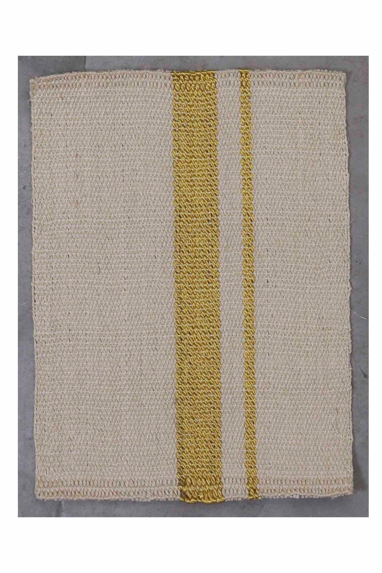 Kasavu mat White & Gold Sisal 33cm x 48cm Rectangle Rug - I MEAN DESIGN