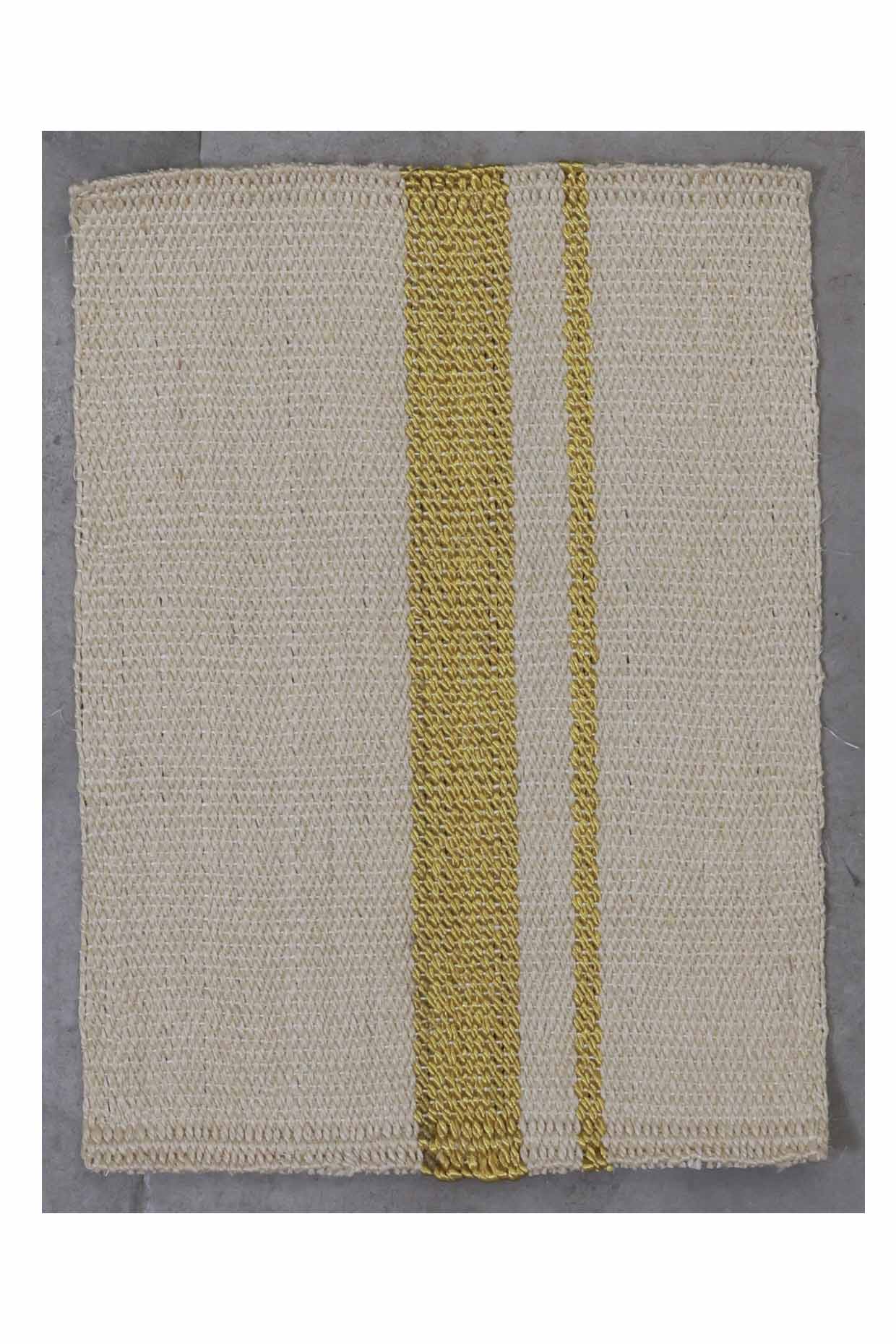 Kasavu mat White & Gold Sisal 33cm x 48cm Rectangle Rug - I MEAN DESIGN
