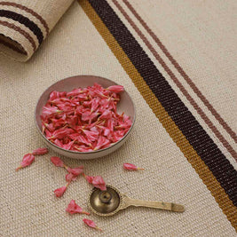 Midhunam White Brown & Gold Sisal 6x9 feet Rectangle Rug - I MEAN DESIGN