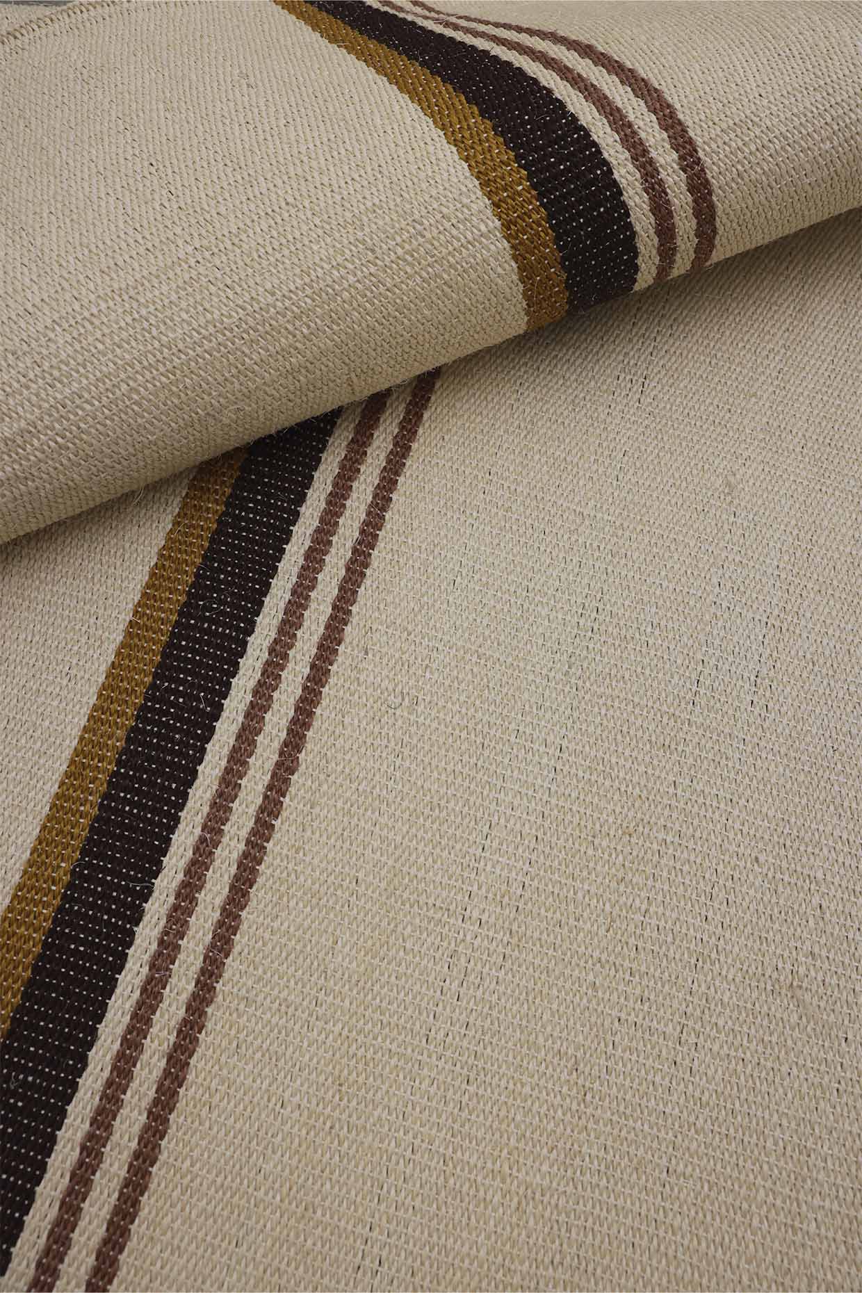 Midhunam White & Brown Sisal 5x8 feet Rectangle Rug - I MEAN DESIGN