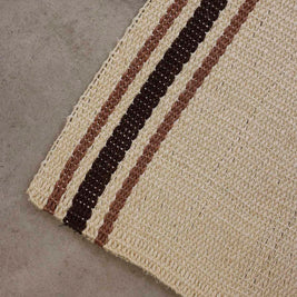 Midhunam White & Brown Sisal 5x8 feet Rectangle Rug - I MEAN DESIGN