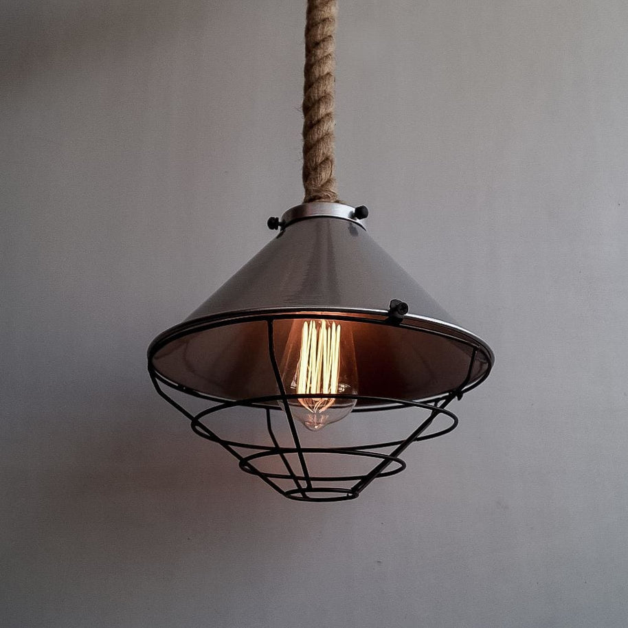 Fairfield Ash Grey Pendant Light Fixture - The Black Steel