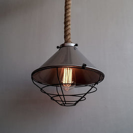 Fairfield Ash Grey Pendant Light Fixture - The Black Steel