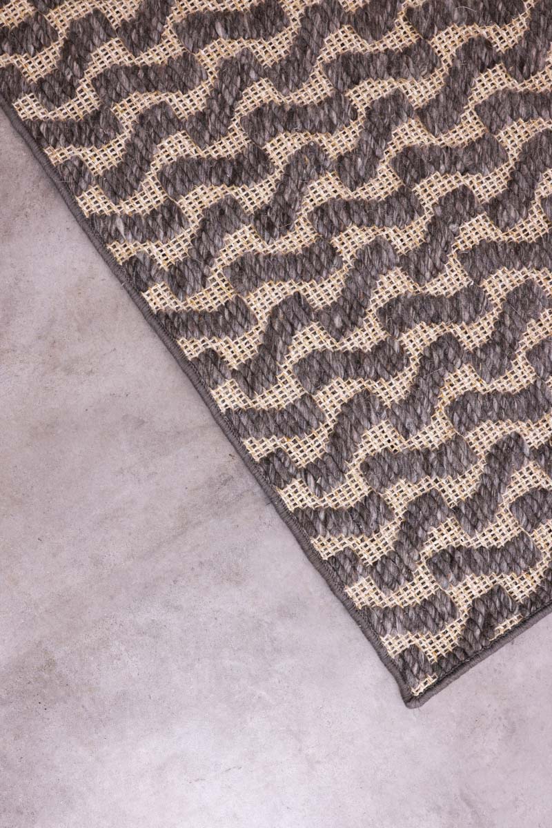 Heavy Wool Weaves Blended grey Sisal 5x8 feet Rectangle Rug - I MEAN DESIGN