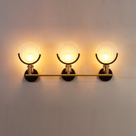 House of Royals Brass Wall Sconce With Fluted Glass