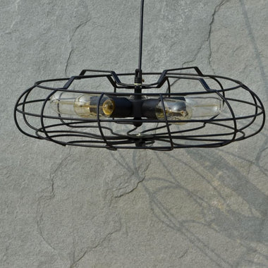 Flywheel Industrial Pendant Cage Lamp - The Black Steel