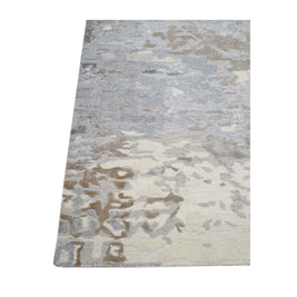 F R O S T luxury modern rug by Cherom, a contemporary rug featuring grey and ivory tones.