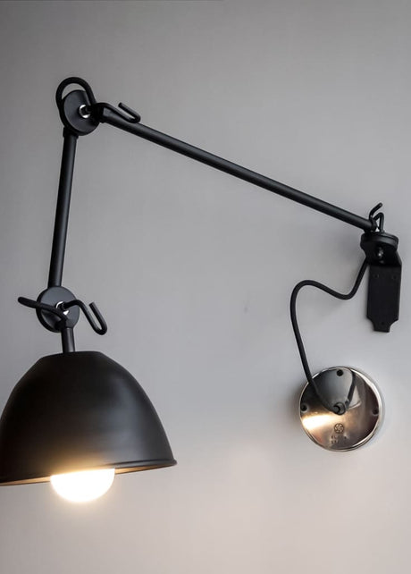 Galaxy Black Swing-Arm Wall Lamp - The Black Steel