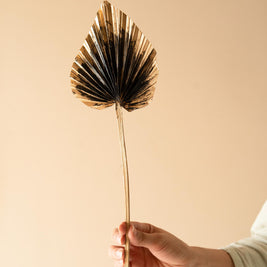 Golden Black Palm Leaves Decorative Arrangement for Table Decor