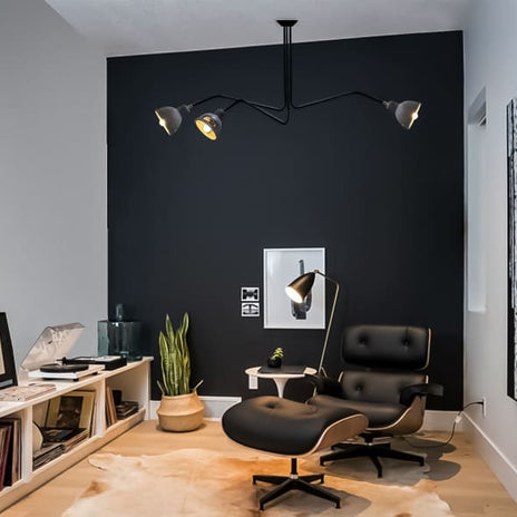 Grandiose Concrete Modern Chandelier For Living Room - The Black Steel