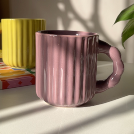 Grapefruit ceramic coffee mug with glossy glaze