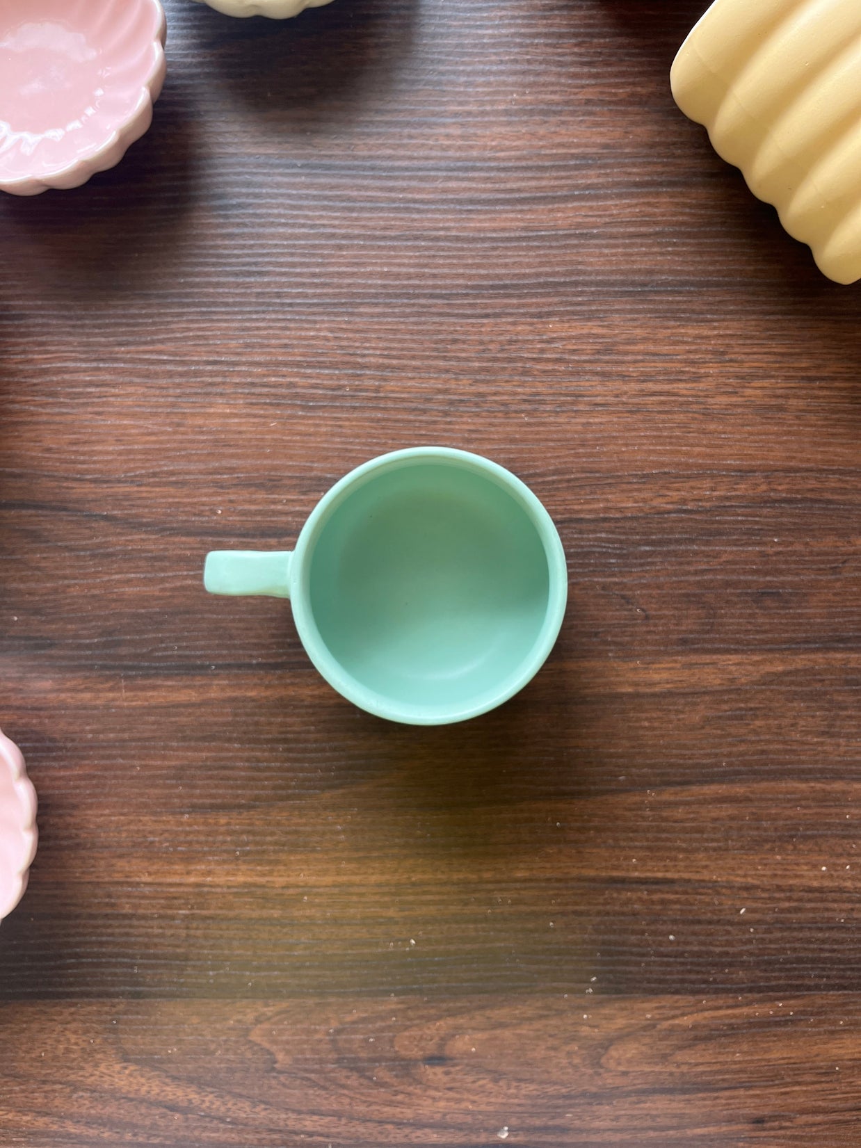 Pastel green ceramic cup for everyday sipping