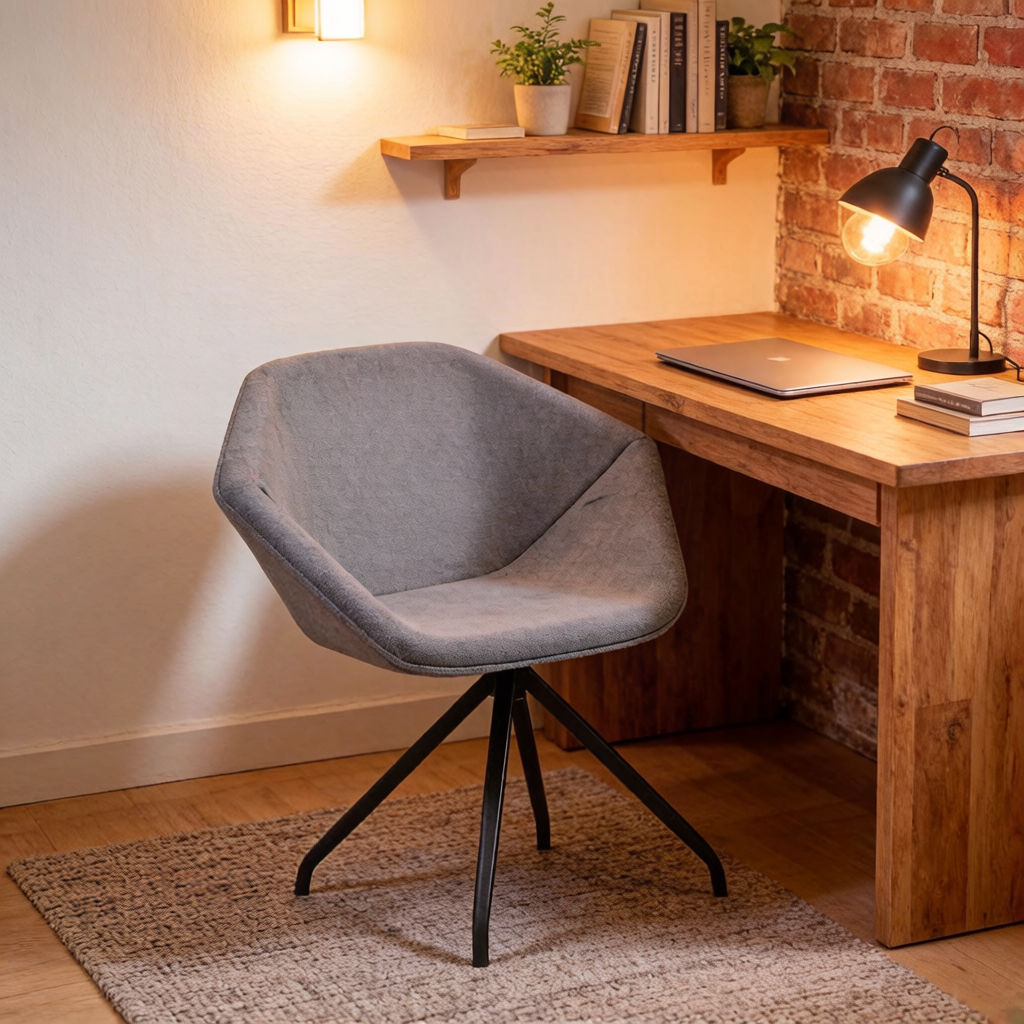 Grey Cushioned Chair