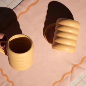 Rounded ceramic mug with comfortable chunky design