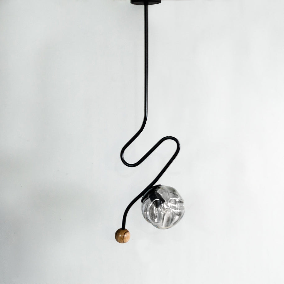 Wave Black Hanging Light - The Black Steel